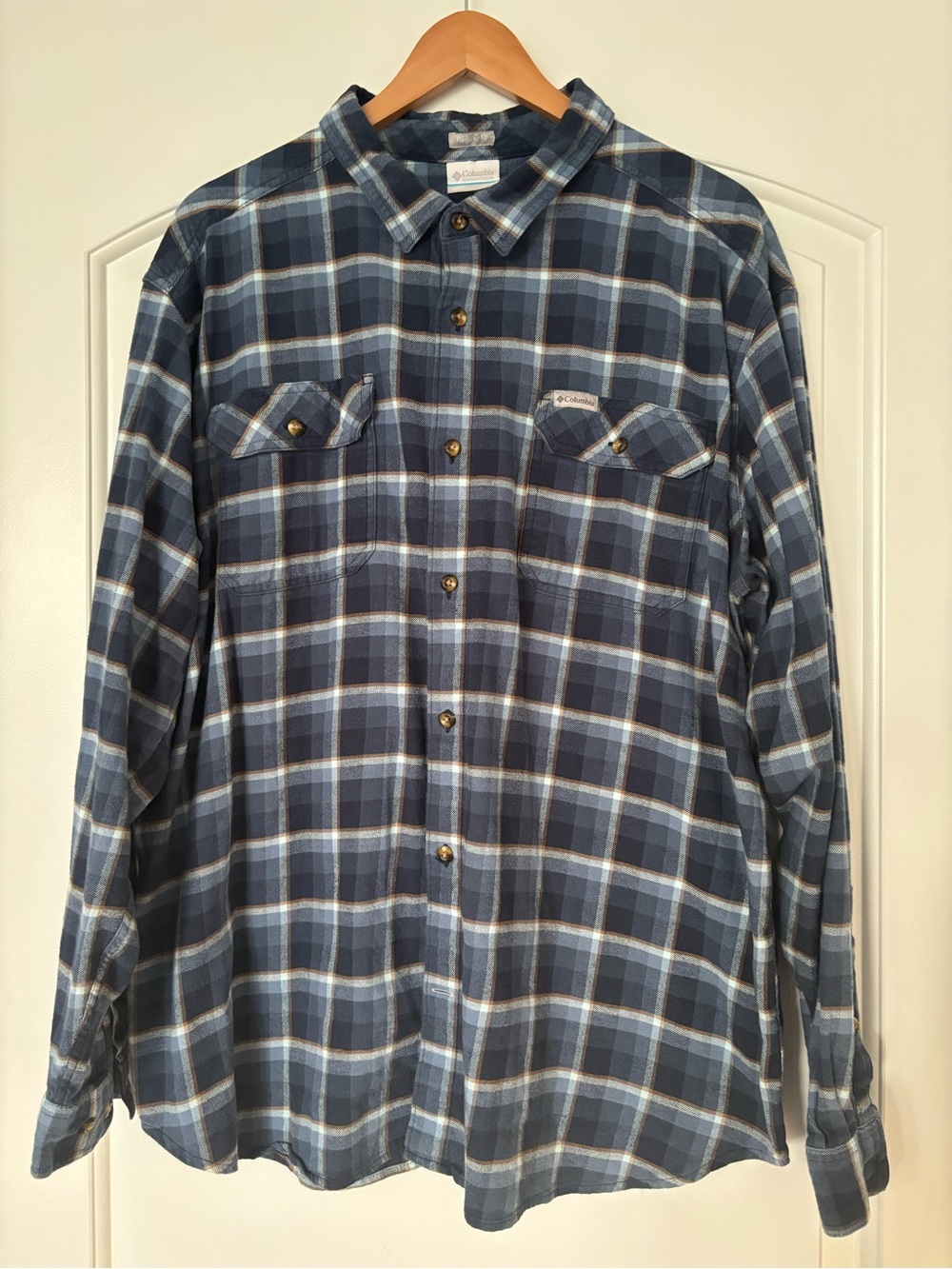 Columbia Men's Flare Gun Stretch Flannel Shirt - Blue Plaid 2XL